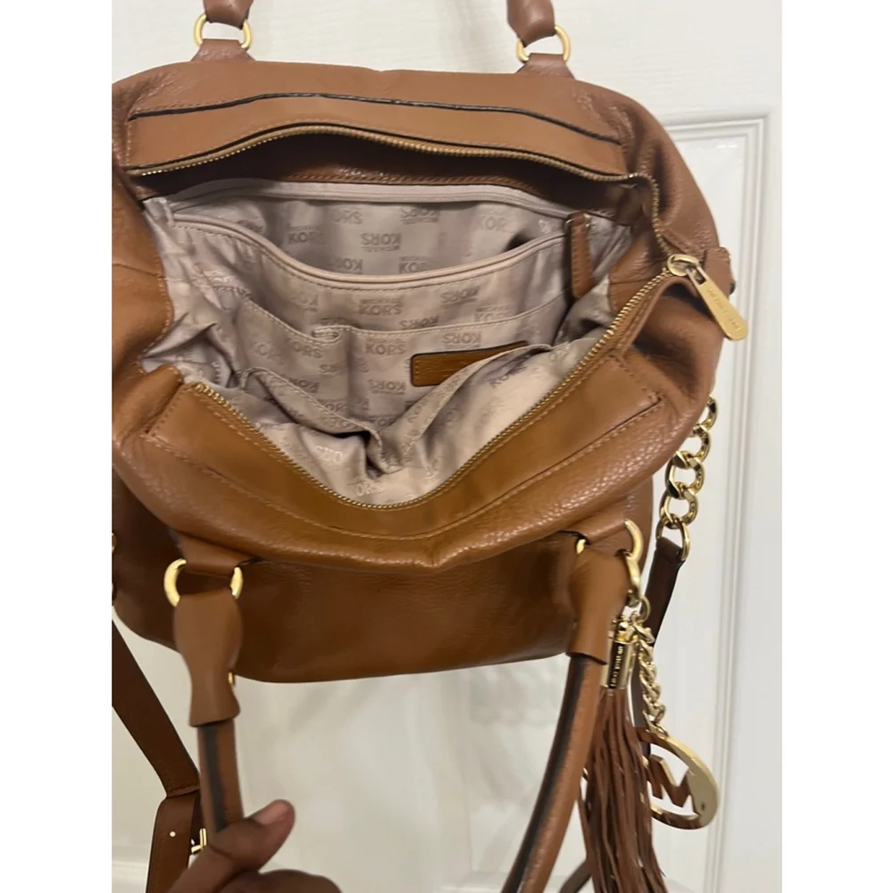 Authentic Michael Kors Brown Pebbled Leather Shoulder Bag